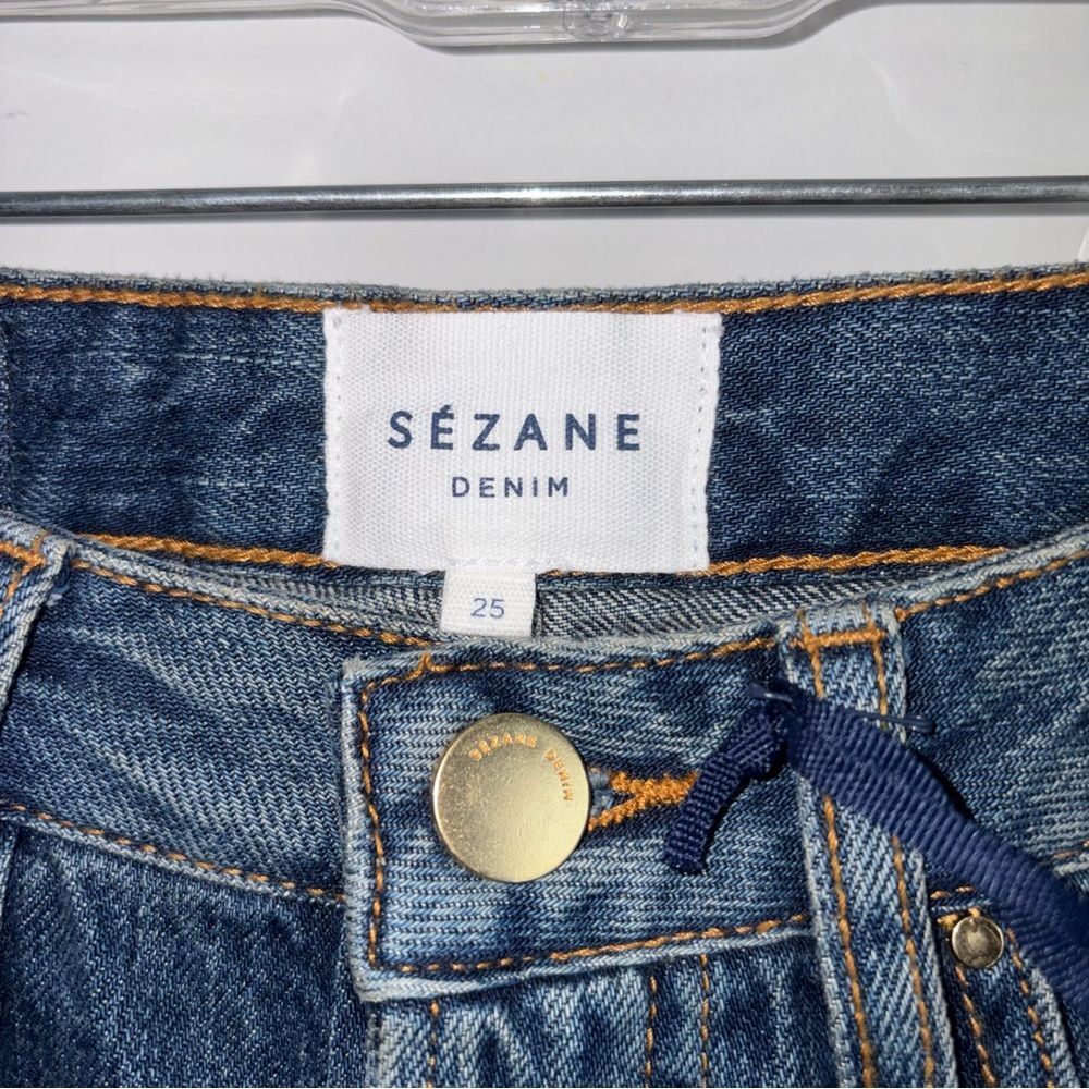 Sezane Button Fly Raw Hem Blue Jeans Denim 1967 Brut Sexy NEW - Picture 6 of 10